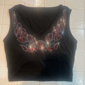 Rhinestone tank sz small